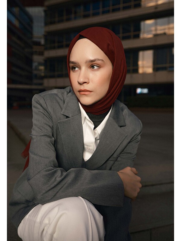 Fresh Scarfs İnce Pamuk Vual Şal Bordo