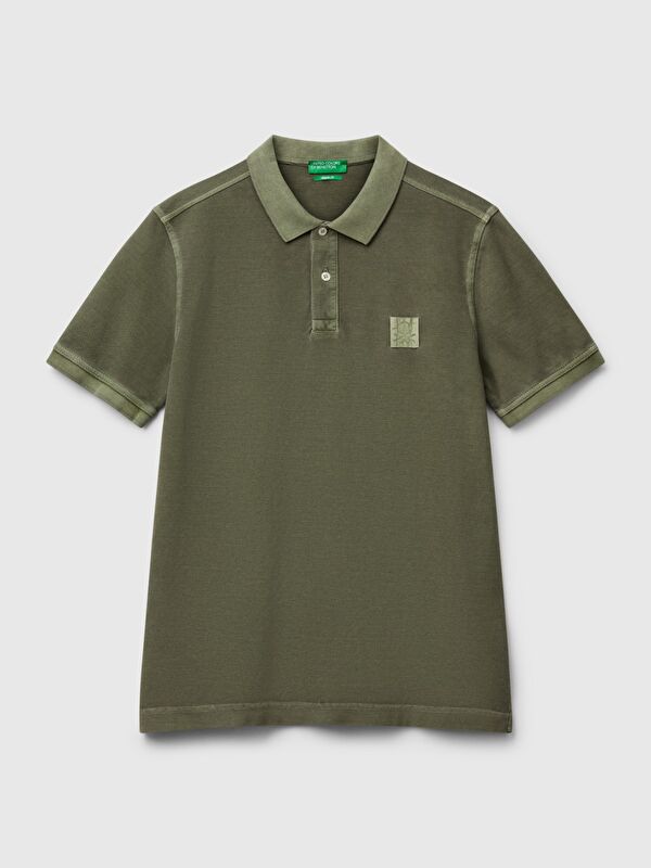 United Colors Of Benetton Erkek Haki %100 Organik Pamuk Regular Fit Polo Tişört