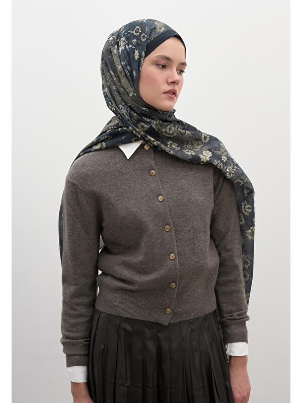 Fresh Scarfs Seraphına Desen Şal Lacivert