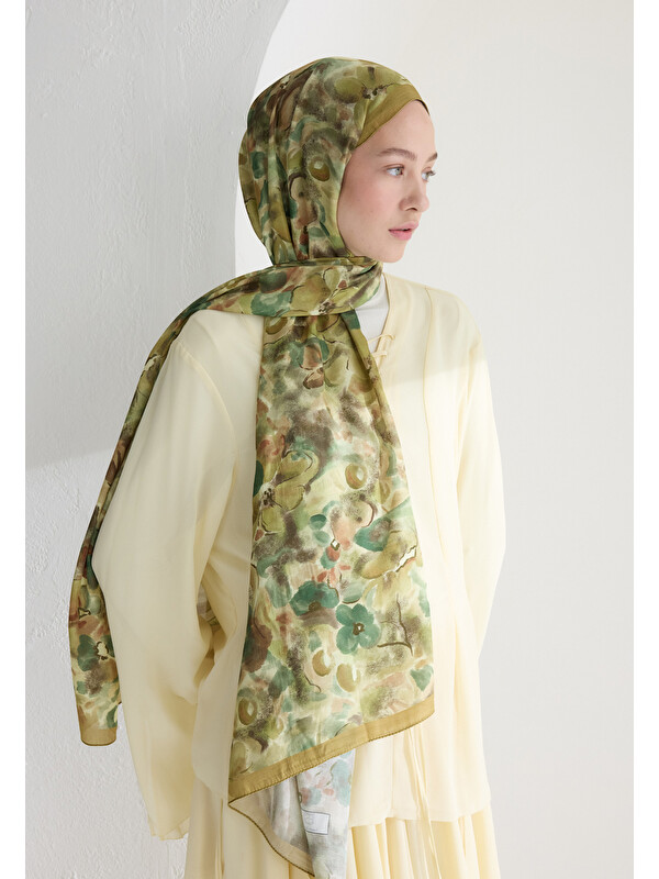 Fresh Scarfs Hıbıscus Beauty Floş Viskon Şal Hardal