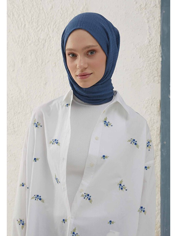 Fresh Scarfs Bürümcük Şal Koyu Mavi