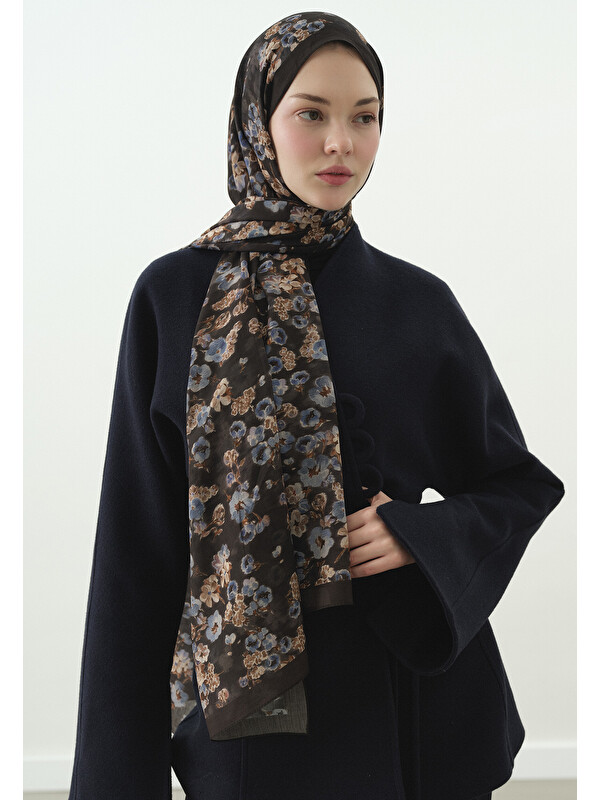 Fresh Scarfs Secret Pearl Desenli Pamuk Viskon Şal Antrasit