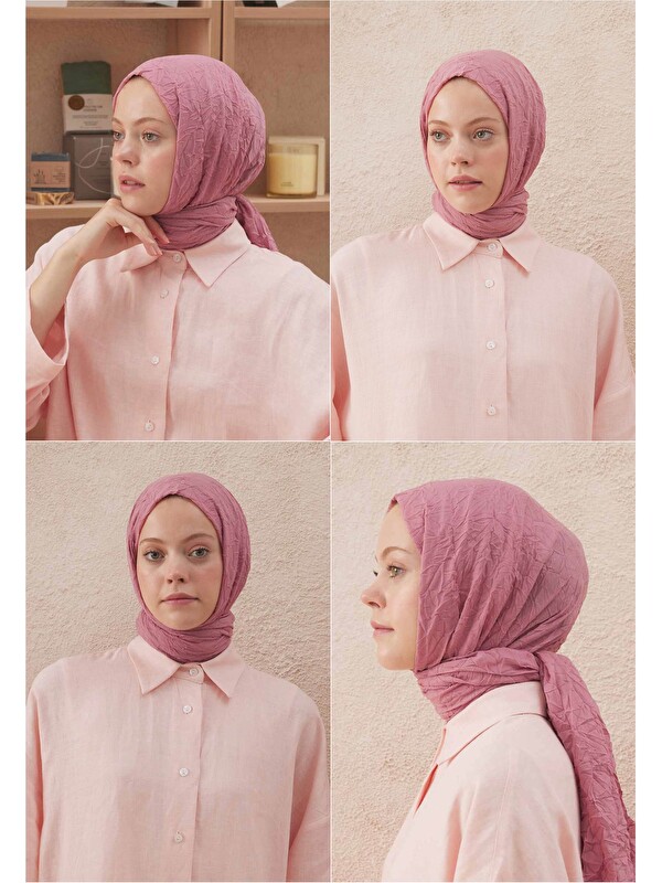 Fresh Scarfs Vual Crash Şal Soft Pembe