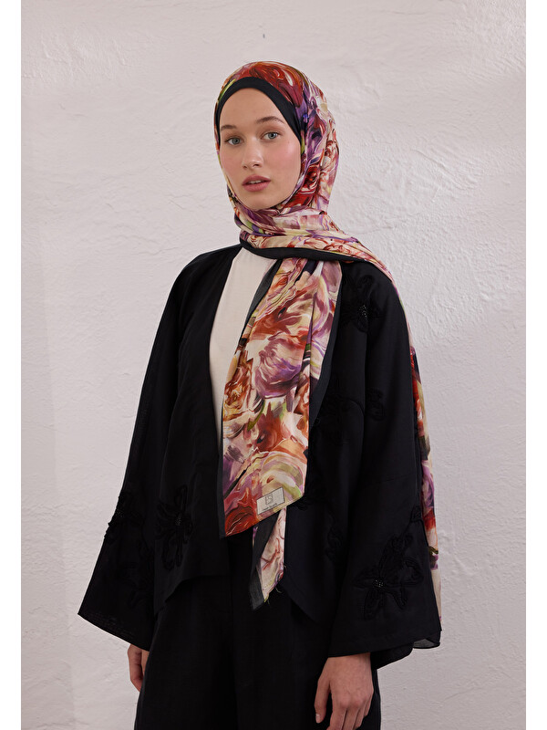 Fresh Scarfs Nerıssa Desen Rami Şal Siyah