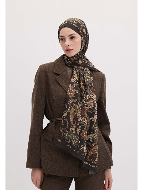 Fresh Scarfs Enya Desen Şal Kahve