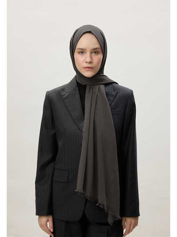 Fresh Scarfs İnce Pamuk Vual Şal Füme
