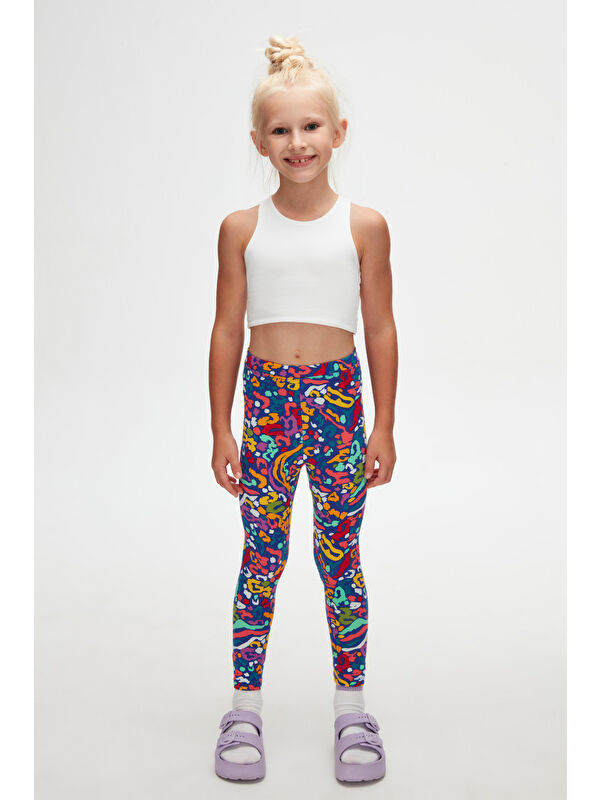 Lovetti Kız Çocuk Abstract Leopard Desen Tayt