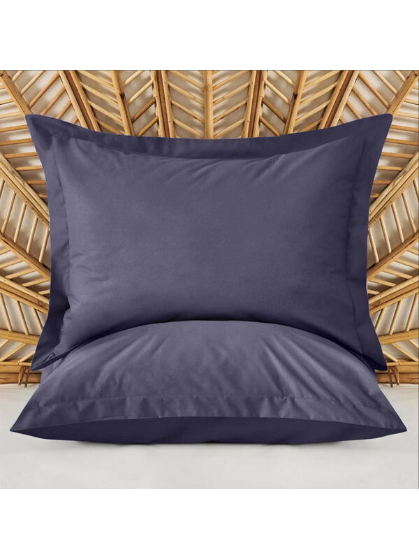 Evidea Soft Basic Oxford 2'li Yastık Kılıfı - Lacivert - 50x70 cm