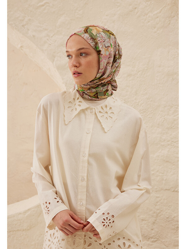 Fresh Scarfs Linda Desen Rami Şal Gül Pembe