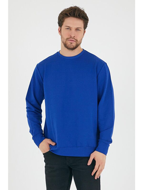 Süperlife Erkek Bisiklet Yaka Regular Fit İnce Sweatshirt SPR 20K30