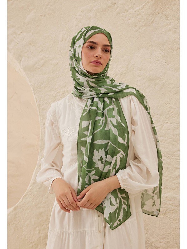 Fresh Scarfs Petunia Desen Rami Şal Yaprak