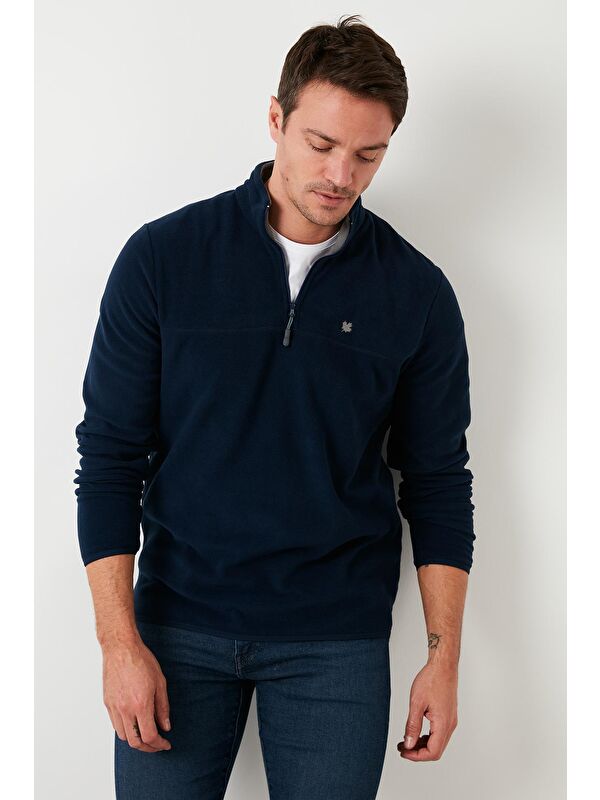 Buratti Slim Fit Anti-Pilling Bato Yaka Kışlık Şardonlu Erkek Polar Sweatshirt 5906001