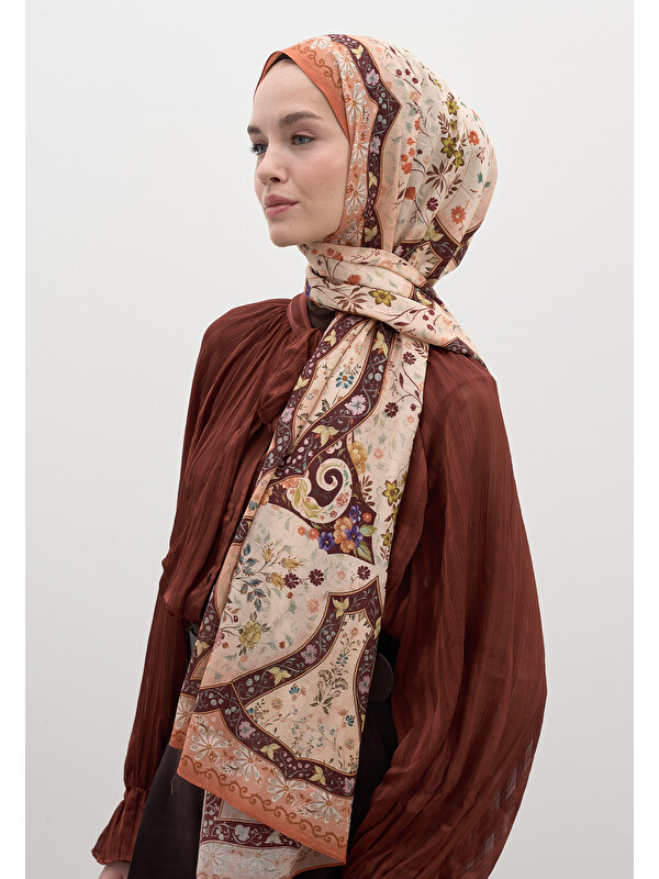 Fresh Scarfs Berthe Desen Şal Kiremit