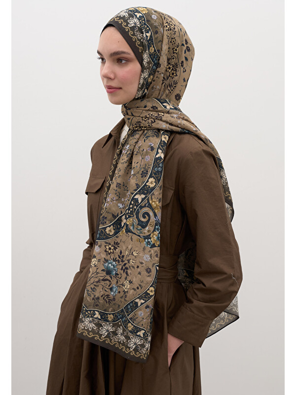 Fresh Scarfs Berthe Desen Şal Haki