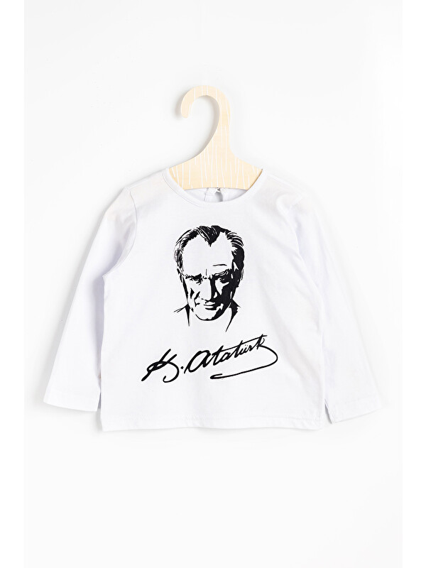 Le Mabelle Beyaz Atatürk Baskılı Kız Çocuk Tişört