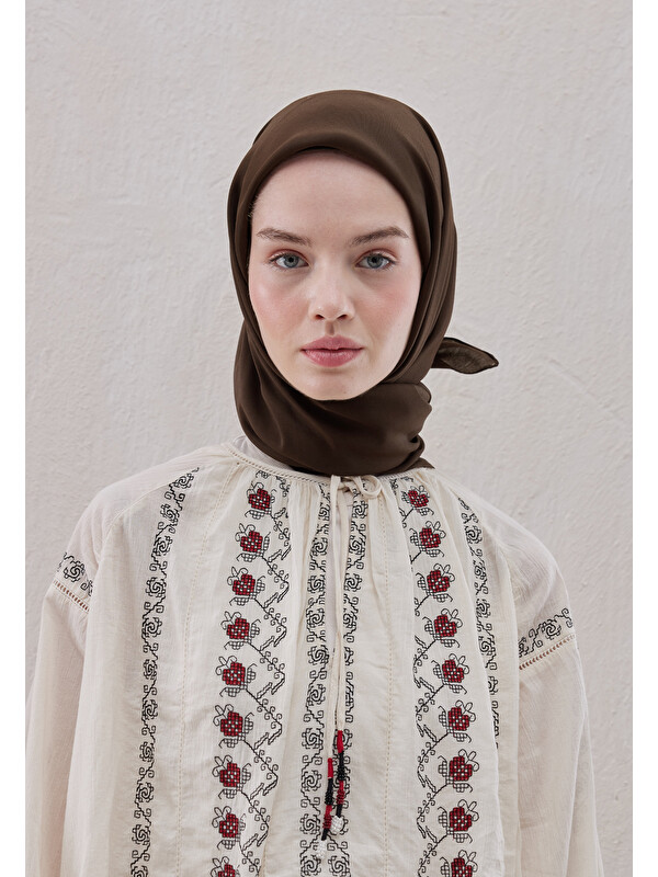 Fresh Scarfs Pamuk İpek Eşarp Acı Kahve
