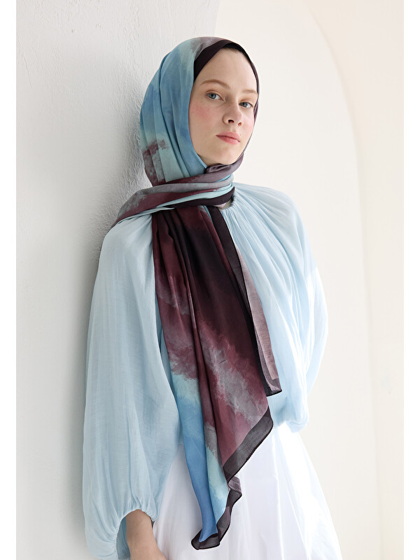 Fresh Scarfs Ombre Floş Viskon Şal Mürdüm