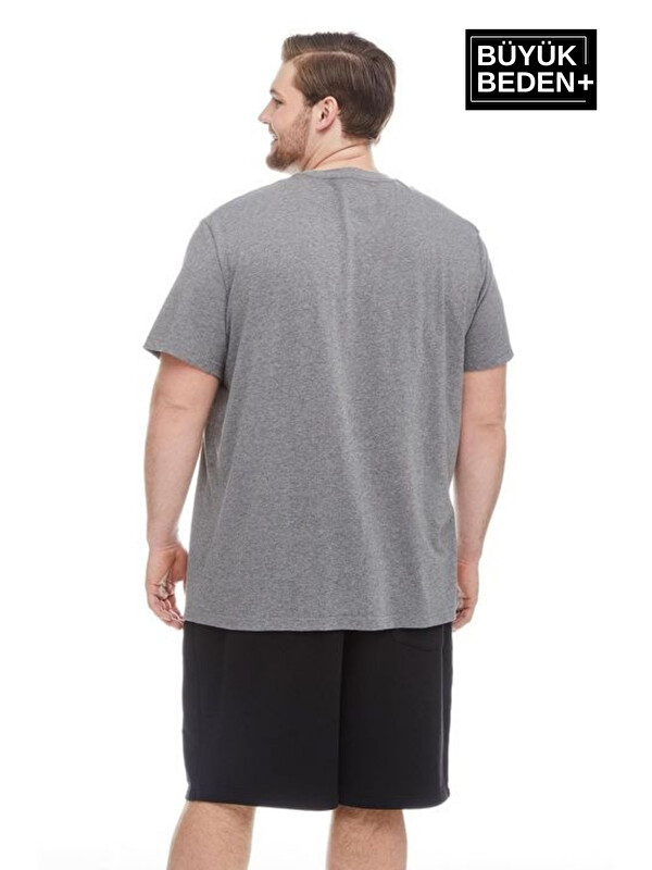 Süperlife Erkek  California 1974 Baskılı Bisiklet Yaka Büyük Beden Tişört SPR25BTS906