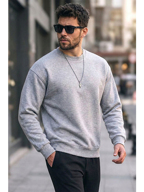 Buratti Regular Fit Bisiklet Yaka Pamuklu İçi Tüylü Yumuşak Şardonlu Erkek Sweatshirt  5905255