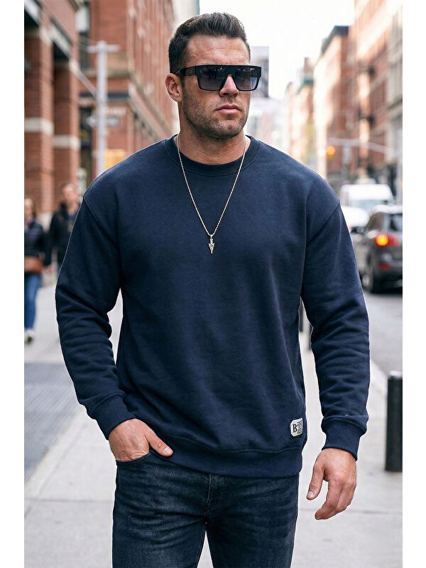 Buratti Regular Fit Bisiklet Yaka Pamuklu İçi Tüylü Yumuşak Şardonlu Erkek Sweatshirt  5905255