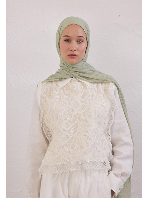 Fresh Scarfs Modal Krinkıl Şal Pastel Yeşil