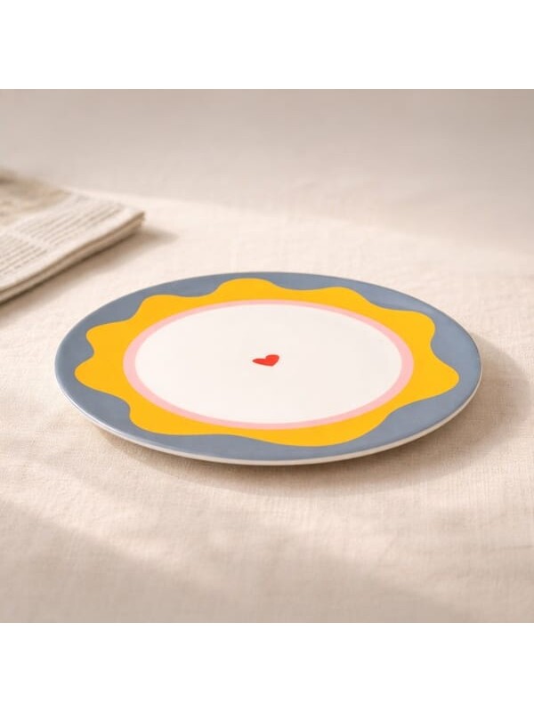 Evidea Kitchen Granny Servis Tabağı - Mavi / Sarı - 25 cm