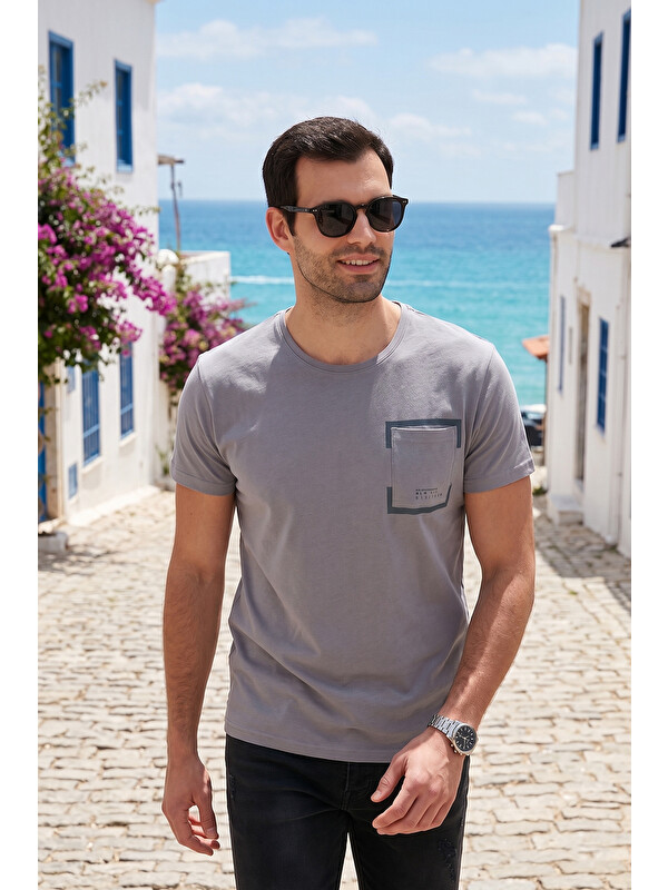 Buratti Bisiklet Yaka %100 Pamuklu Slim Fit Erkek Tişört 541REWORK