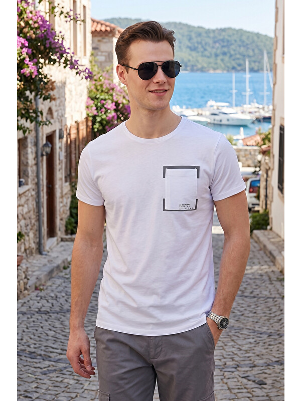 Buratti Bisiklet Yaka %100 Pamuklu Slim Fit Tişört 541REWORK