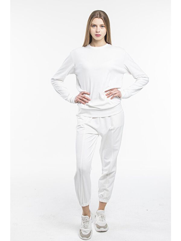 Süperlife Kadın Bisiklet Yaka Regular Fit Sweatshirt spr21k17
