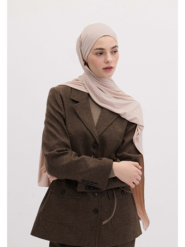 Fresh Scarfs Bambu Penye Şal Pudra