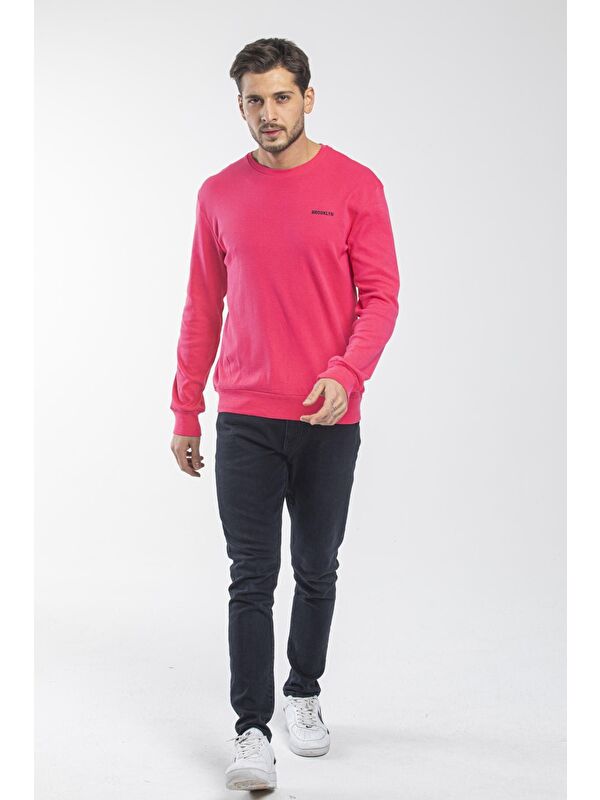 Süperlife Bisiklet Yaka Uzun Kollu Dar Kalıp İnce Erkek Sweatshirt SPR2019K18