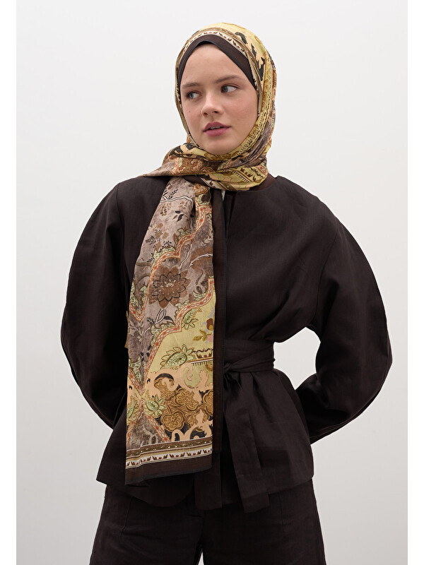 Fresh Scarfs Arıane Desen Şal Acı Kahve