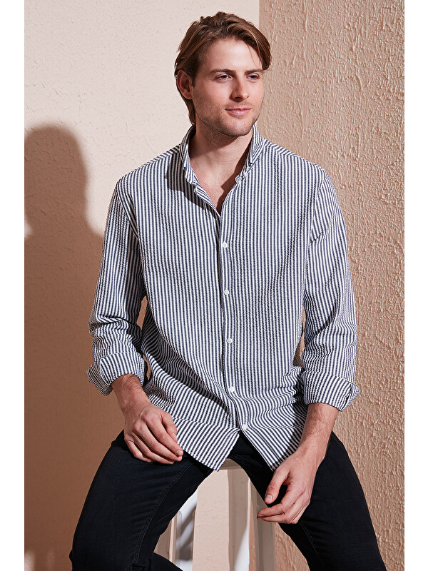 Buratti Pamuklu Slim Fit Düğmeli Yaka Gömlek CF23S112237