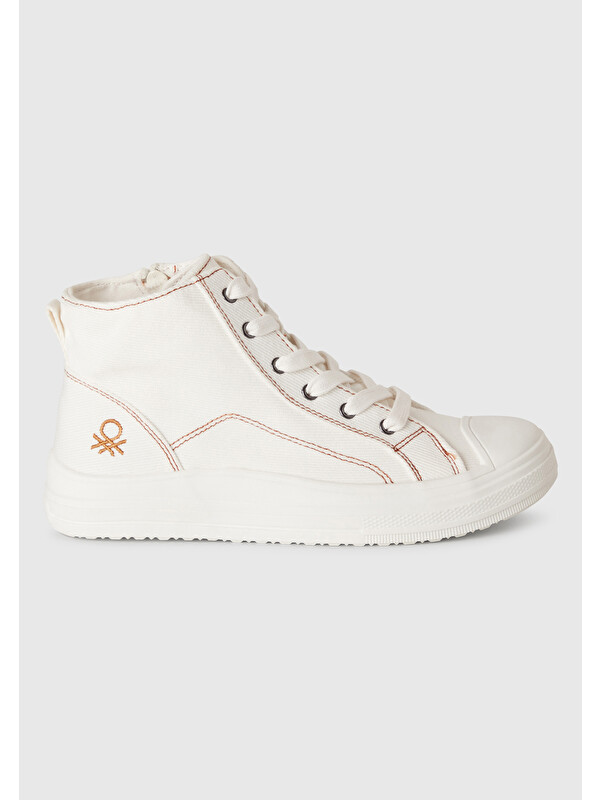 United Colors Of Benetton Erkek Çocuk Beyaz Logo Detaylı Sneaker