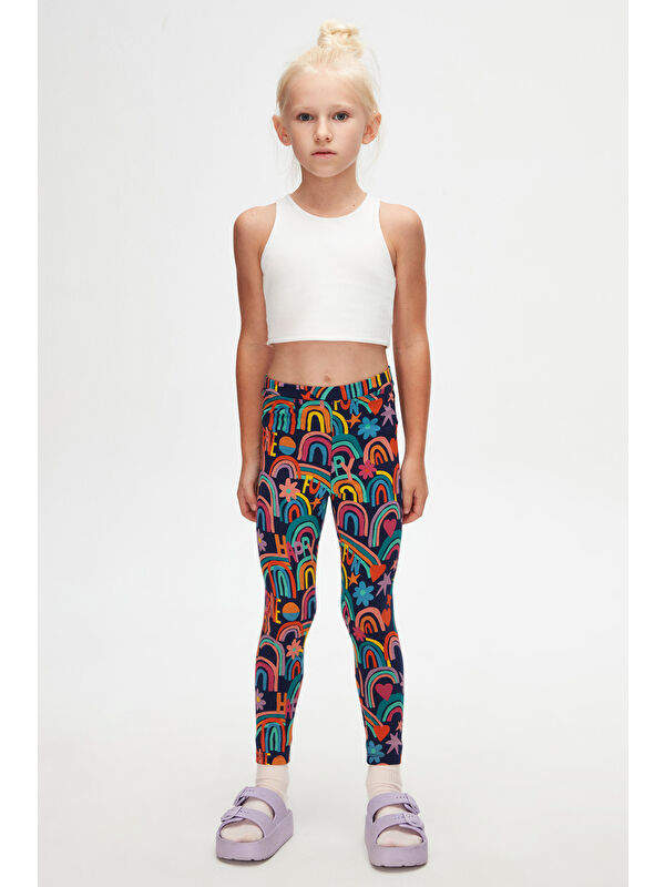 Lovetti Kız Çocuk Brave & Happy Desen Tayt