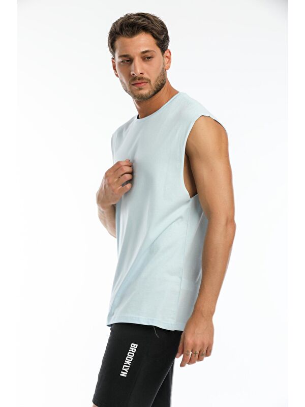 Süperlife Bisiklet Yaka Oversize Fit Erkek Büyük Beden Tişört SPR21Y03