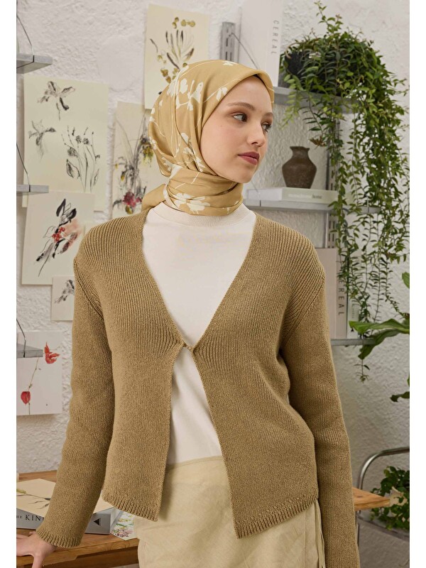 Fresh Scarfs Perla Desen Pamuk İpek Eşarp Gold