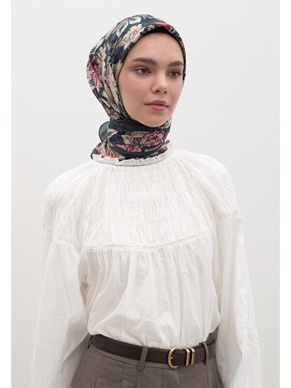 Fresh Scarfs Judıth Desen Pamuklu Viskon Eşarp Petrol