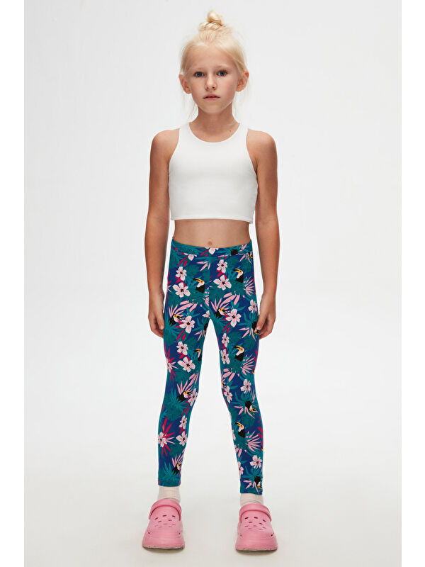 Lovetti Kız Çocuk Tropical Parrot Desen Tayt