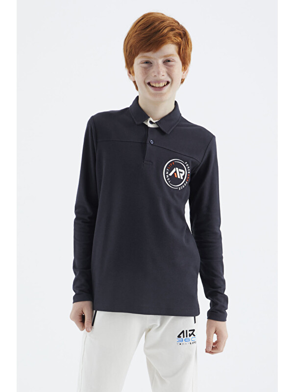 Tommylife Lacivert Polo Yaka Erkek Çocuk Tişört - 11172