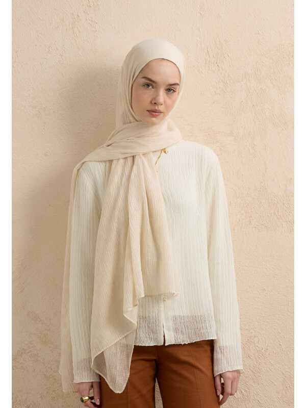 Fresh Scarfs Modal Damalı Şal Bej
