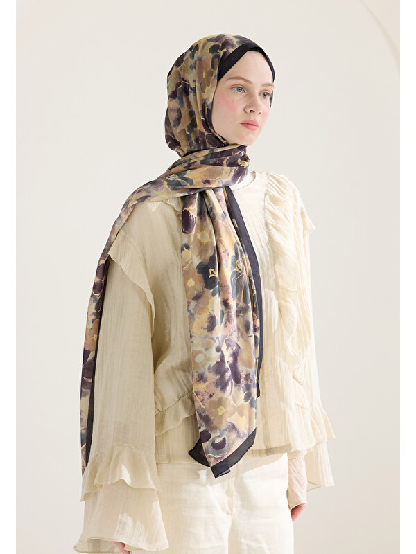 Fresh Scarfs Hıbıscus Beauty Floş Viskon Şal Vizon