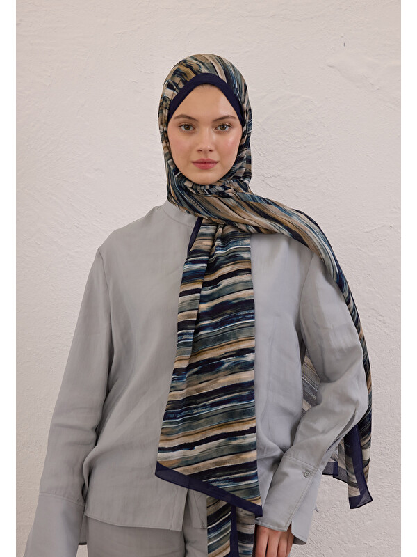 Fresh Scarfs Deıa Desen Rami Şal Lacivert