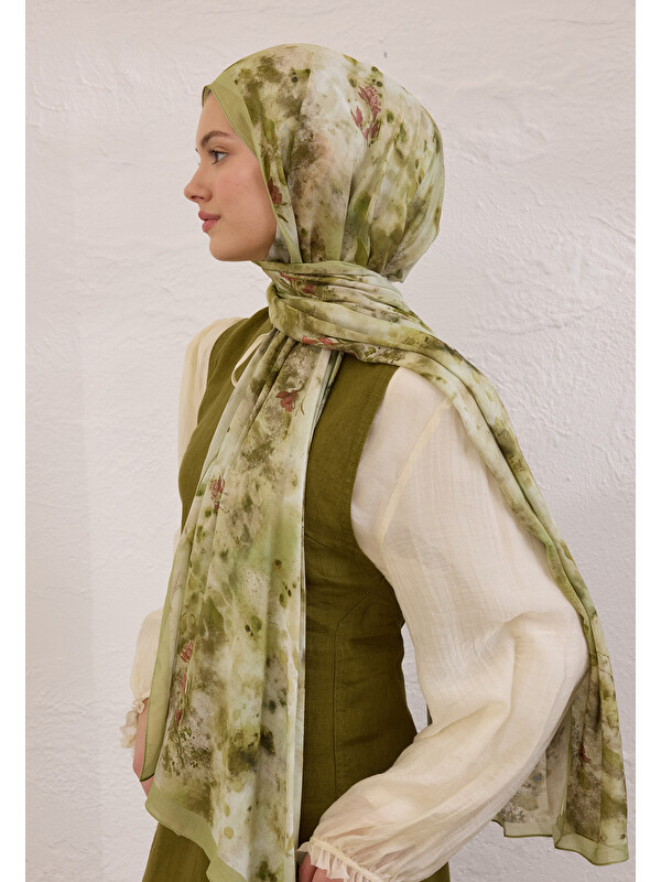 Fresh Scarfs Naomı Desen Rami Şal Soft Yeşil