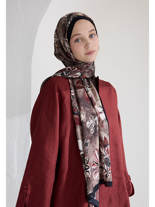 Fresh Scarfs Jasmıne Floş Viskon Şal Siyah