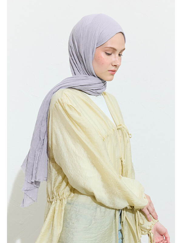 Fresh Scarfs Pamuklu Keten Şal Lavender Mılk