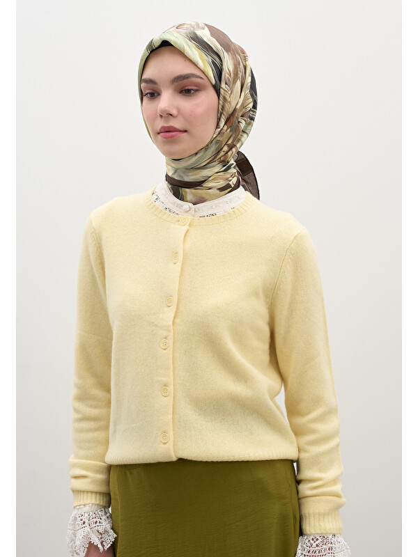 Fresh Scarfs Vanılla Blossom Desen Pamuklu Viskon Eşarp Çikolata Kahve