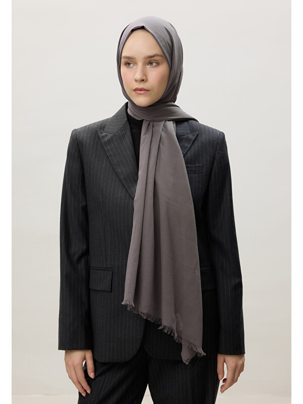 Fresh Scarfs İnce Pamuk Vual Şal Füme