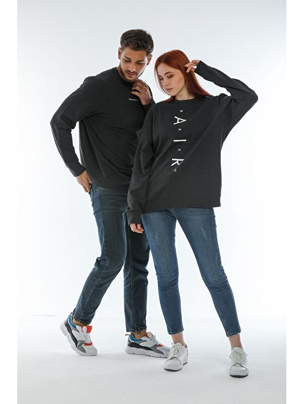 Süperlife Erkek Bisiklet Yaka Regular Fit Brooklyn Baskılı İnce Sweatshirt SPR22SW132