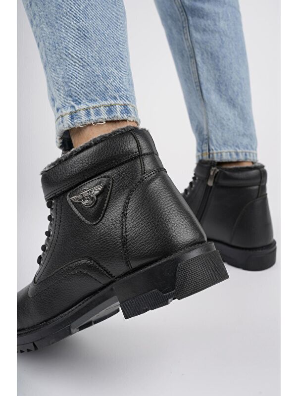 CONYON Bağcıklı Fermuarlı İçi Kürklü Erkek Kışlık Bot - Görsel 6